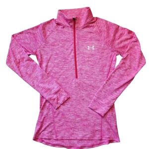Under Armour XS HeatGear Pink 1/4 Zip Pullover Extra Small Gymwear